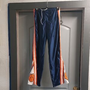 Navy Blue Track Pants with Orange Stripes sz M